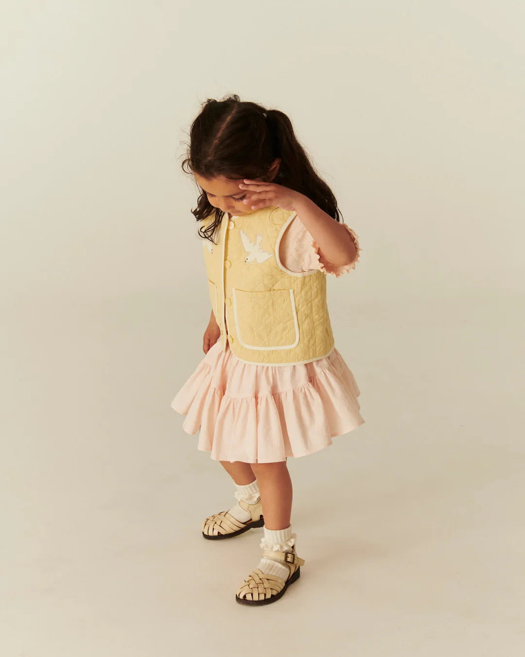 Quilted Vest | Pale Yellow