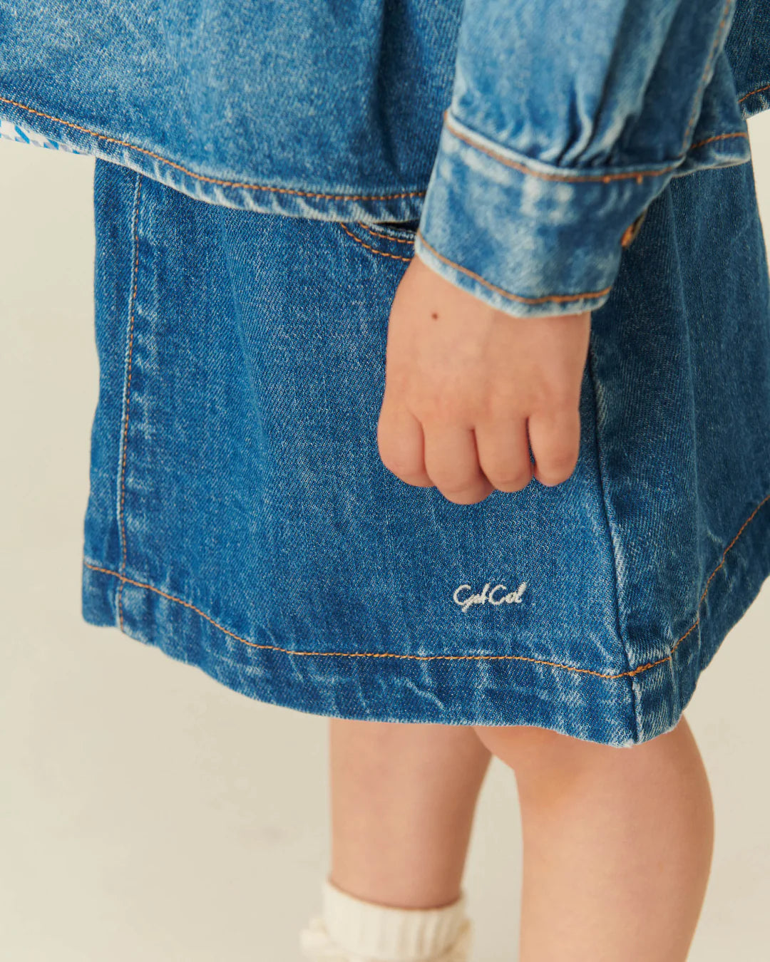 Organic Pocket Skirt | Indigo Blue Washed