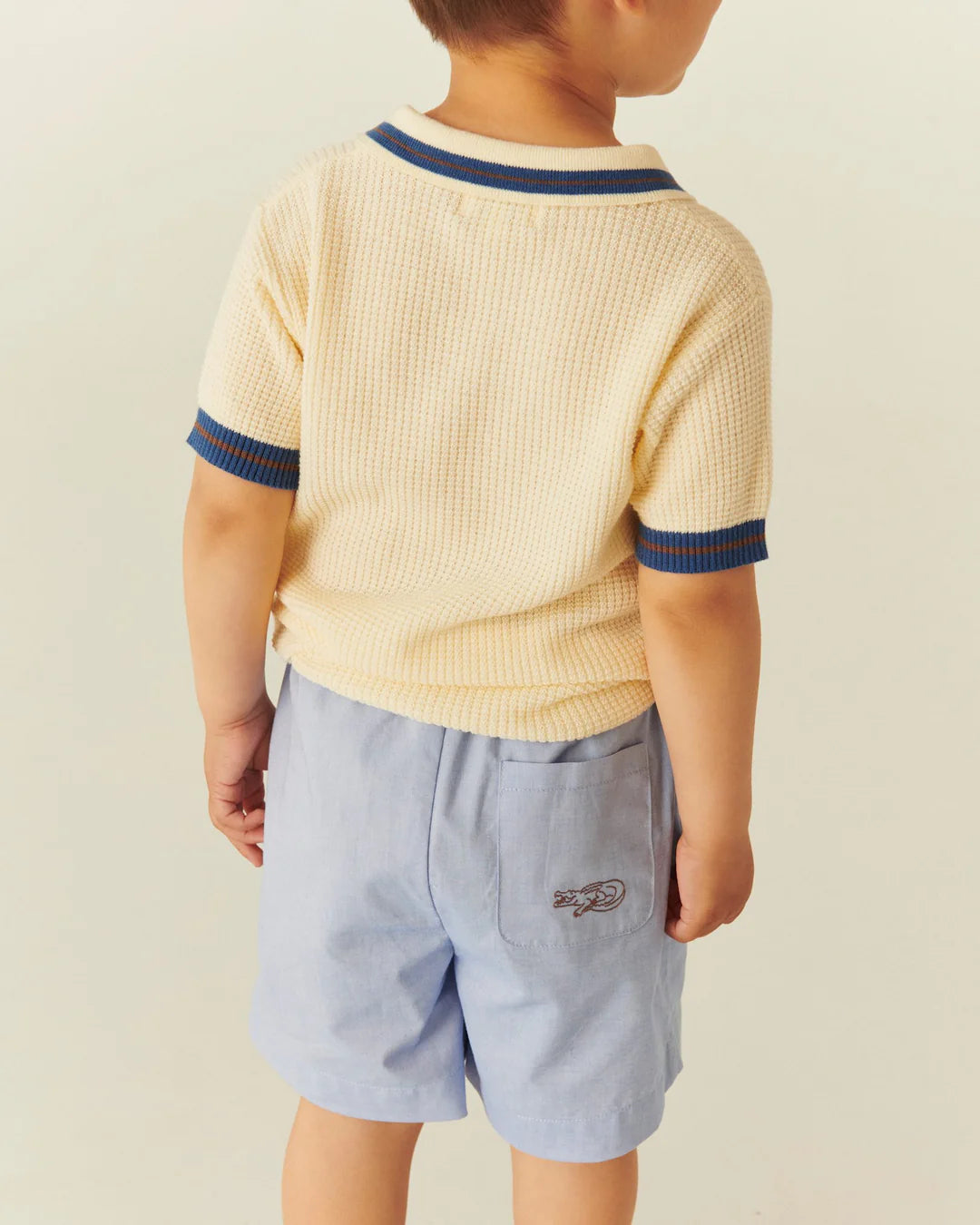 Knitted Pattern Polo | Cream