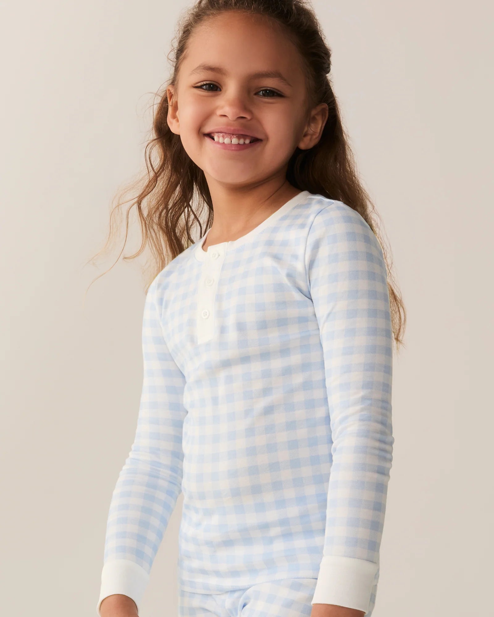 Pima Snug Fit Pajama Set | Blue Gingham