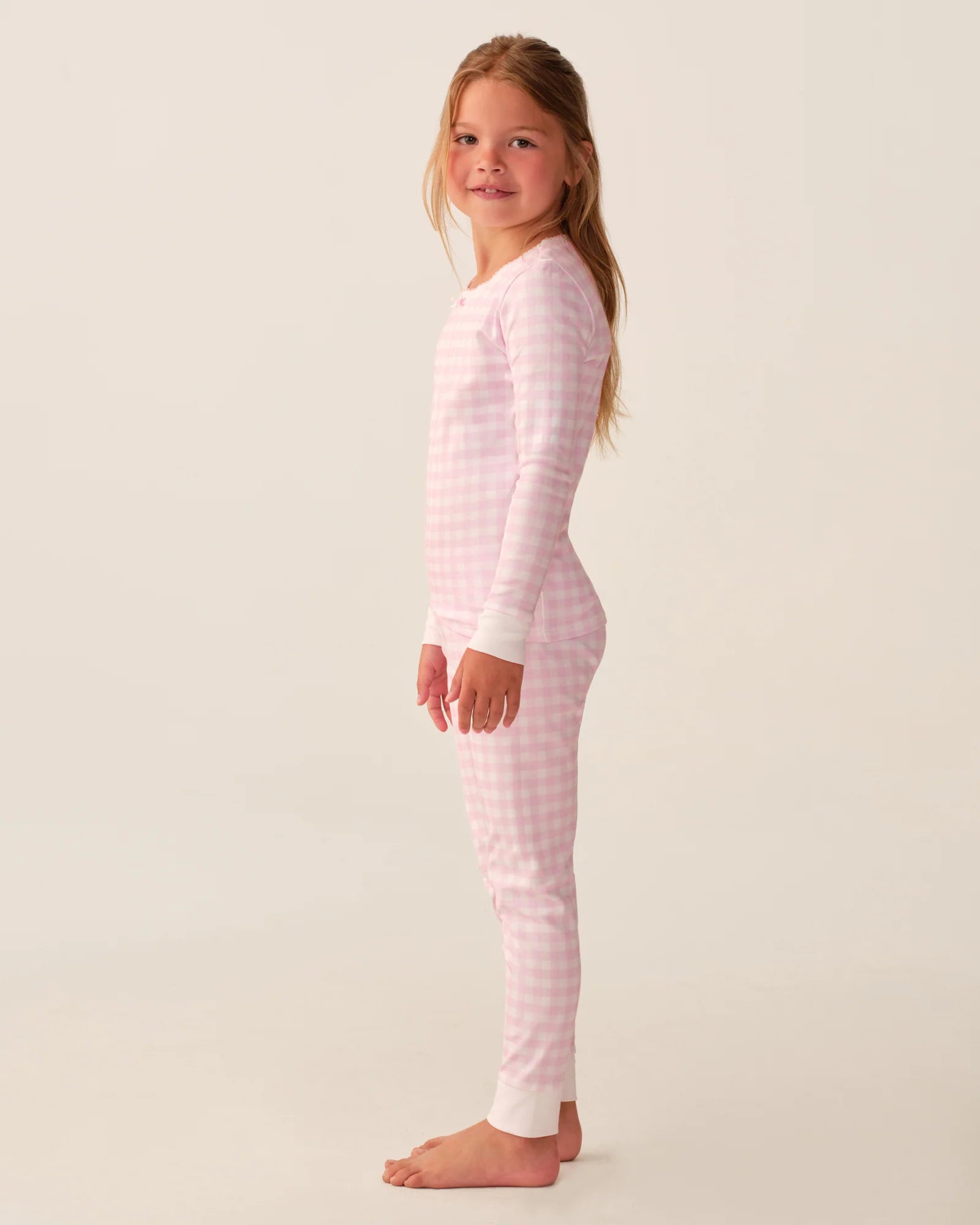 Pima Snug Fit Pajama Set | Pink Gingham