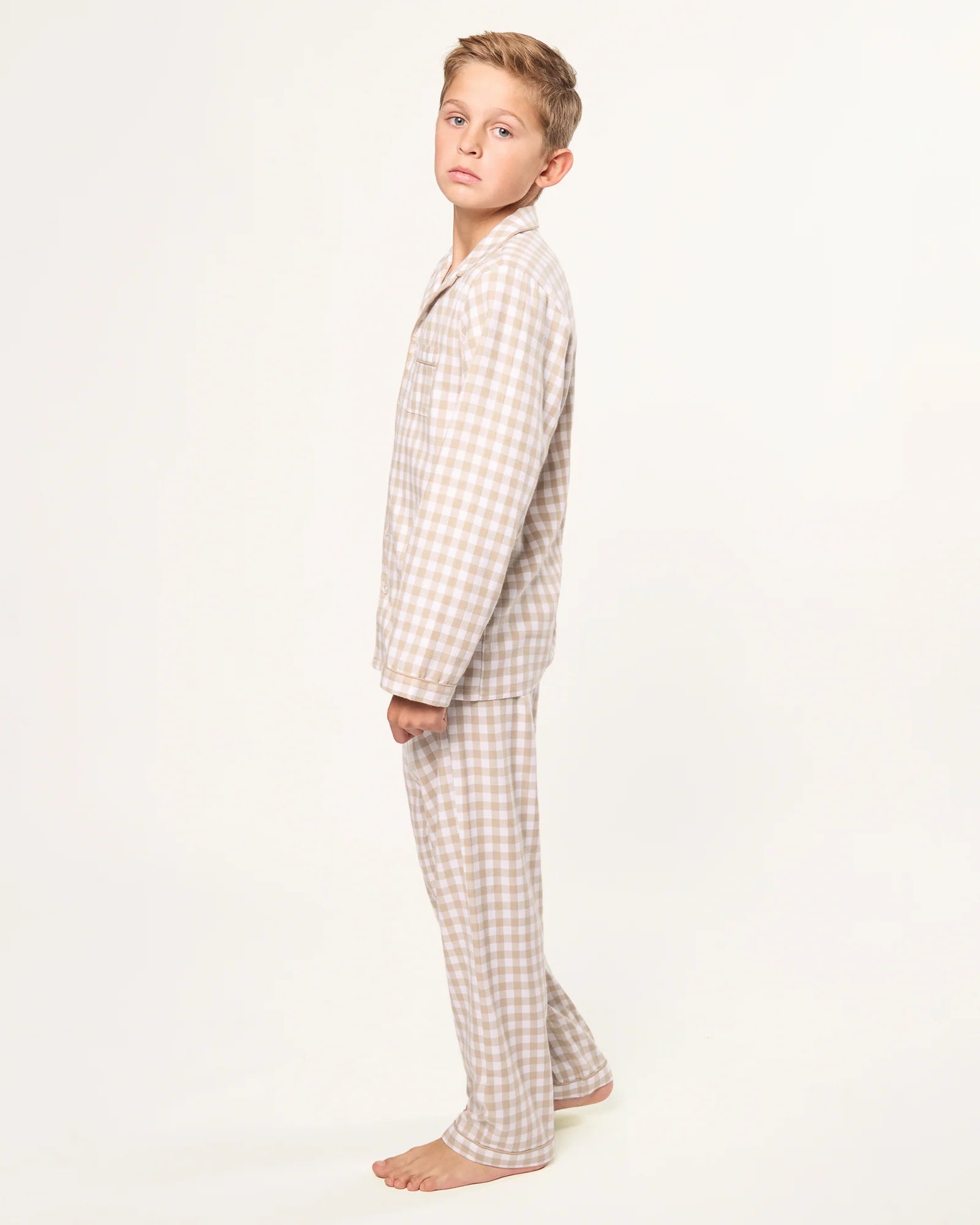 Twill Pajama Set | Camel Gingham