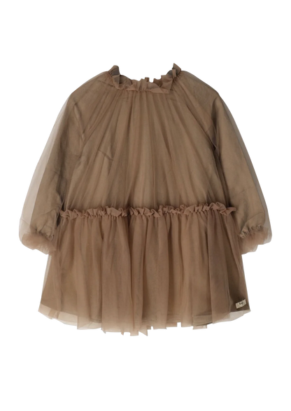 Camberly Dress in Tulle | Taupe