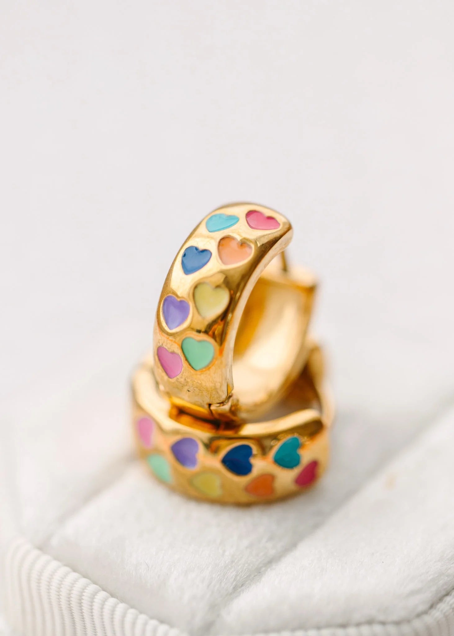Chunky Rainbow Heart Huggies