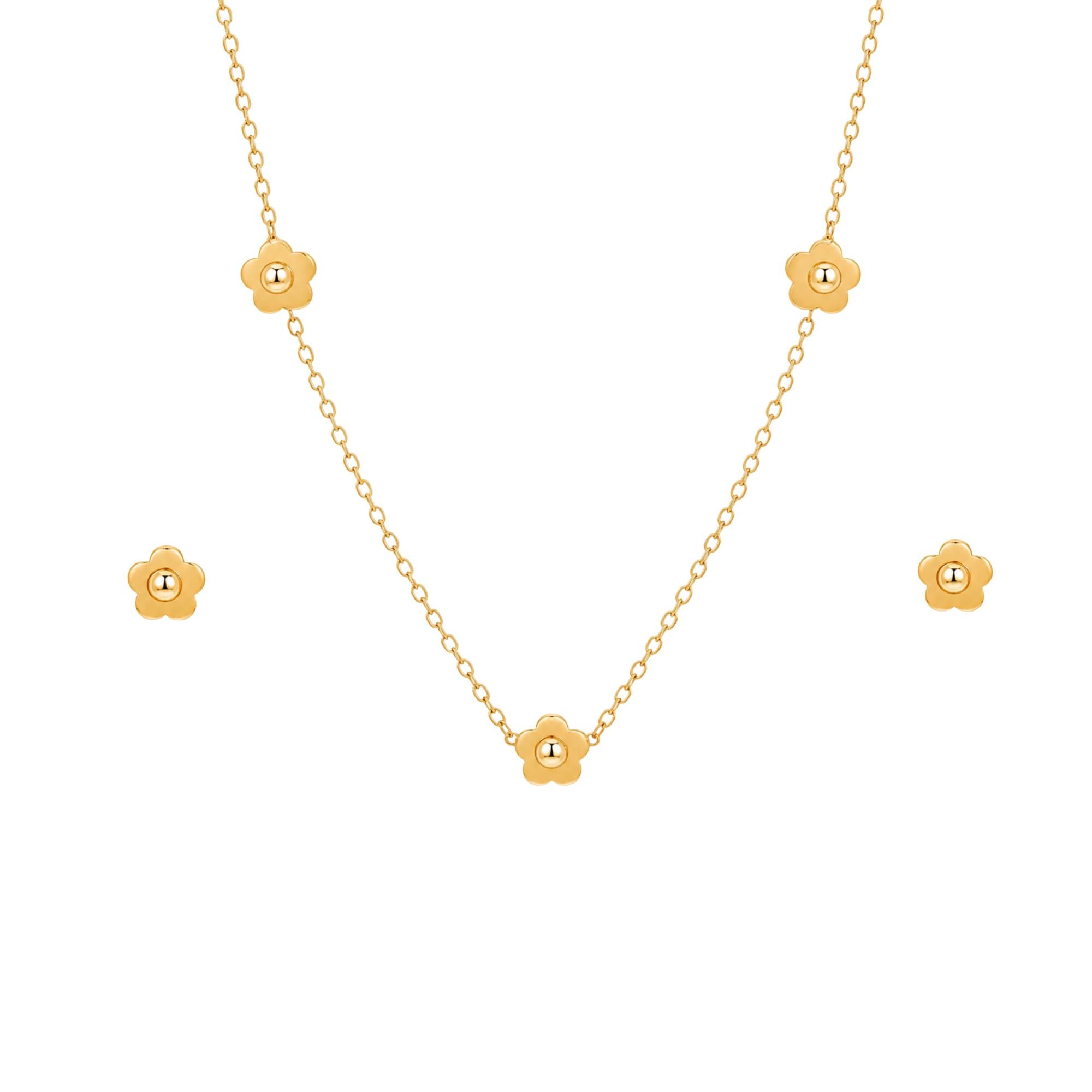 Classic Flower Necklace/Earring Set