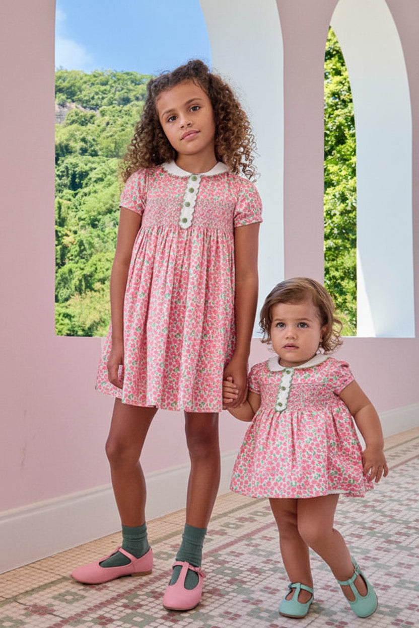Coco Baby Smocked Set | Red Floral