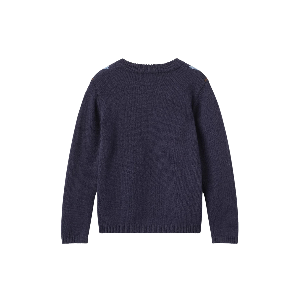 Argyle Knitted Pullover | Navy Melange