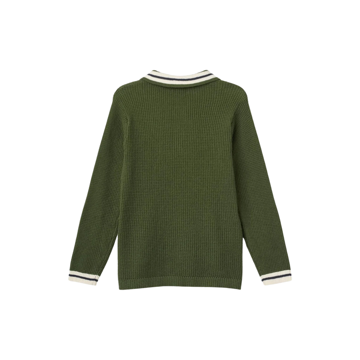 Knitted Waffle Polo T-shirt | Dark Green