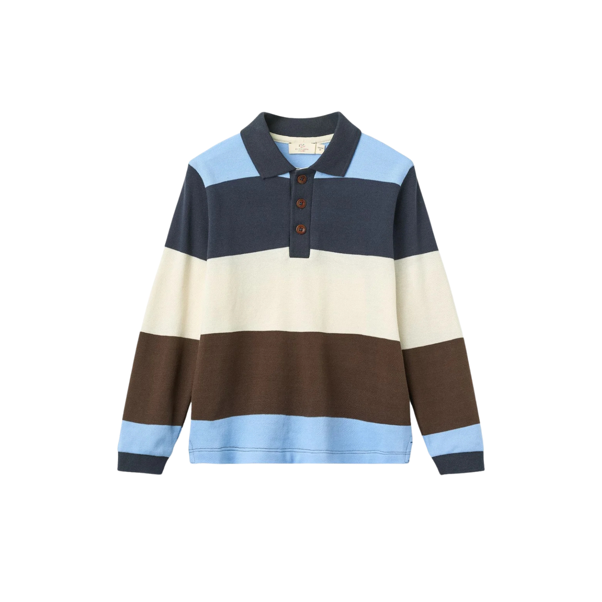 Stripe Pique Polo | Brown