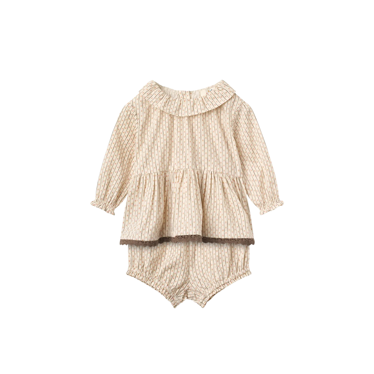 Baby Twill Blouse & Bloomers Set | Sand Flower