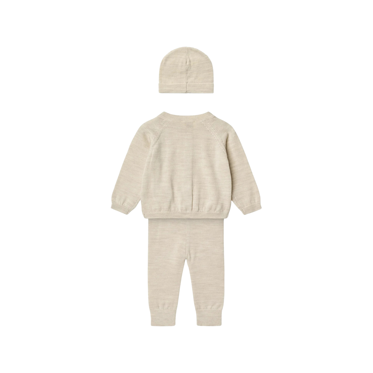 Classic Merino Baby Set | Pale Cream Melange