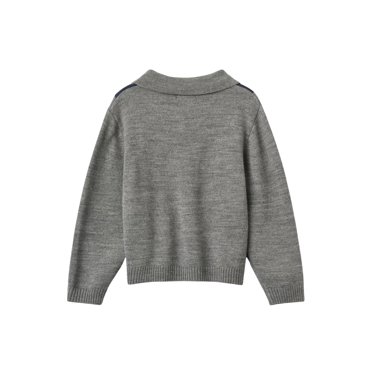 Argyle Knitted Pullover | Grey Melange