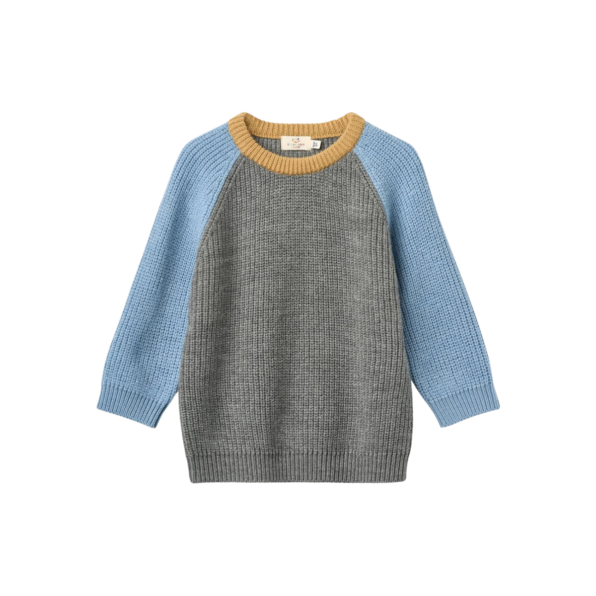 Merino Rib Knitted Pullover  | Grey Melange