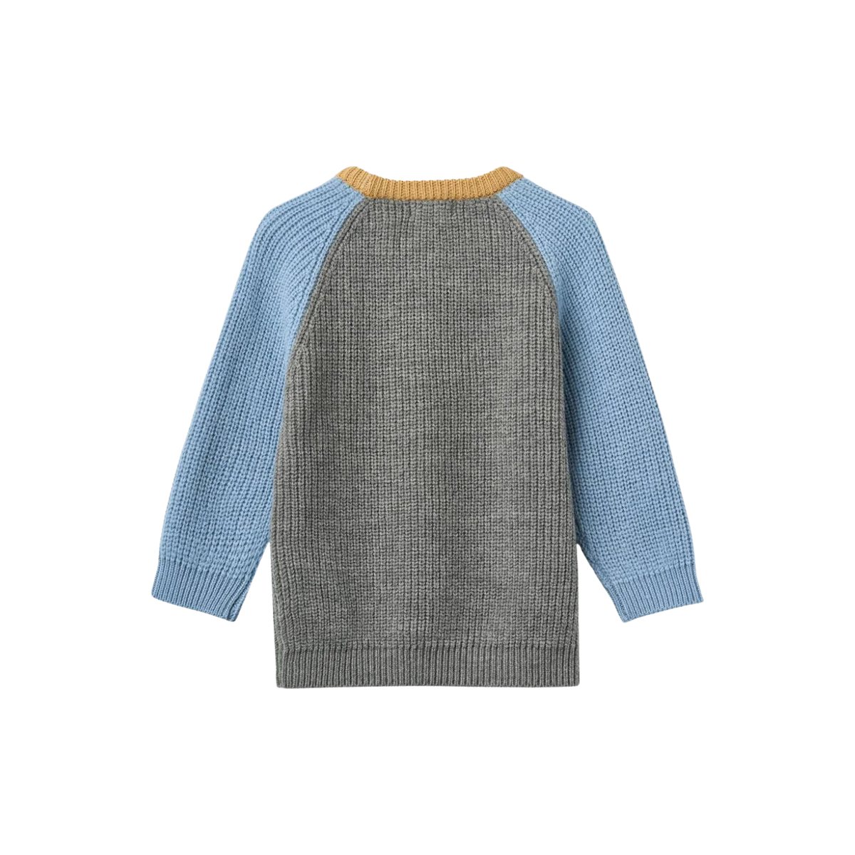 Merino Rib Knitted Pullover  | Grey Melange