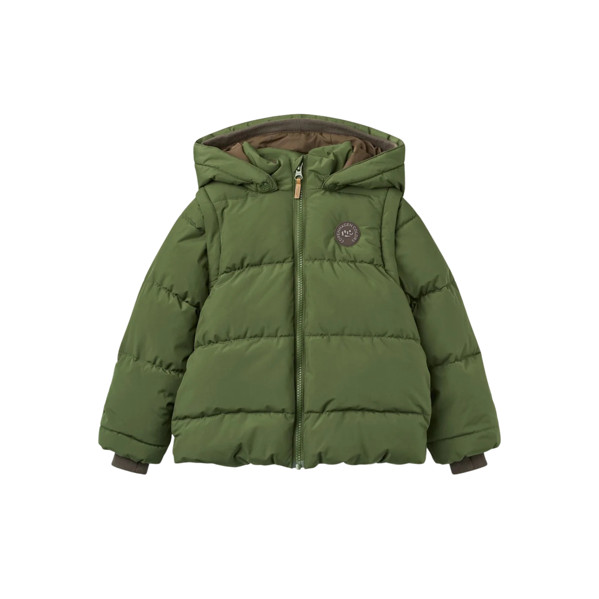 Puffer Jacket with Removable Sleeves | Dark Green