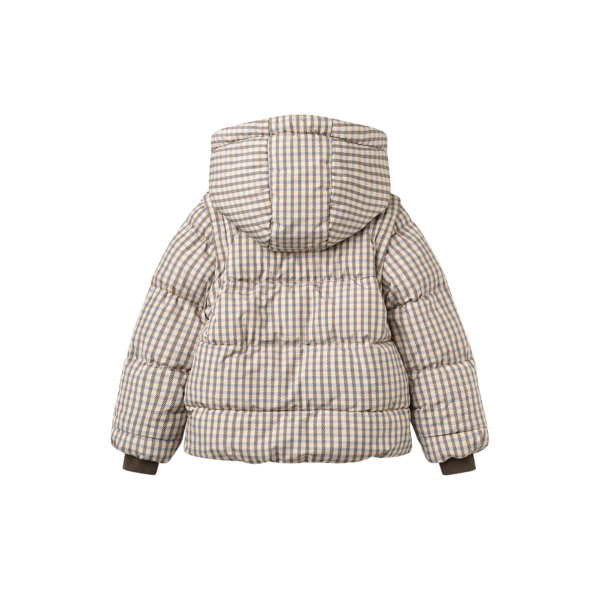 Puffer Jacket with Removable Sleeves | Check AOP