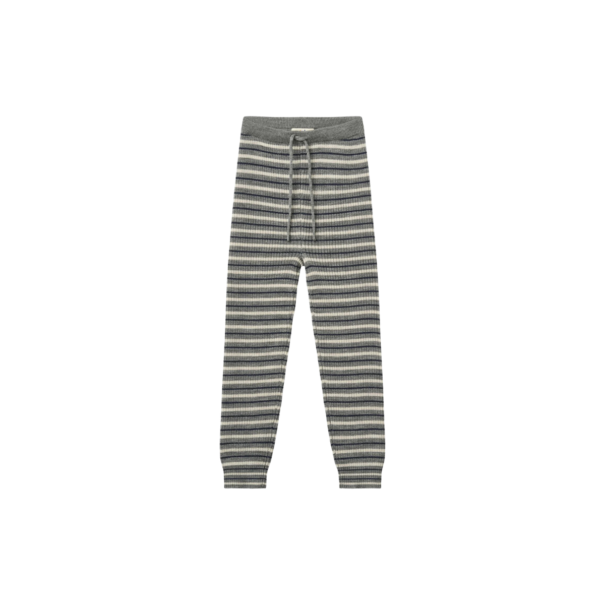 Merino Rib Leggings | Grey Stripe