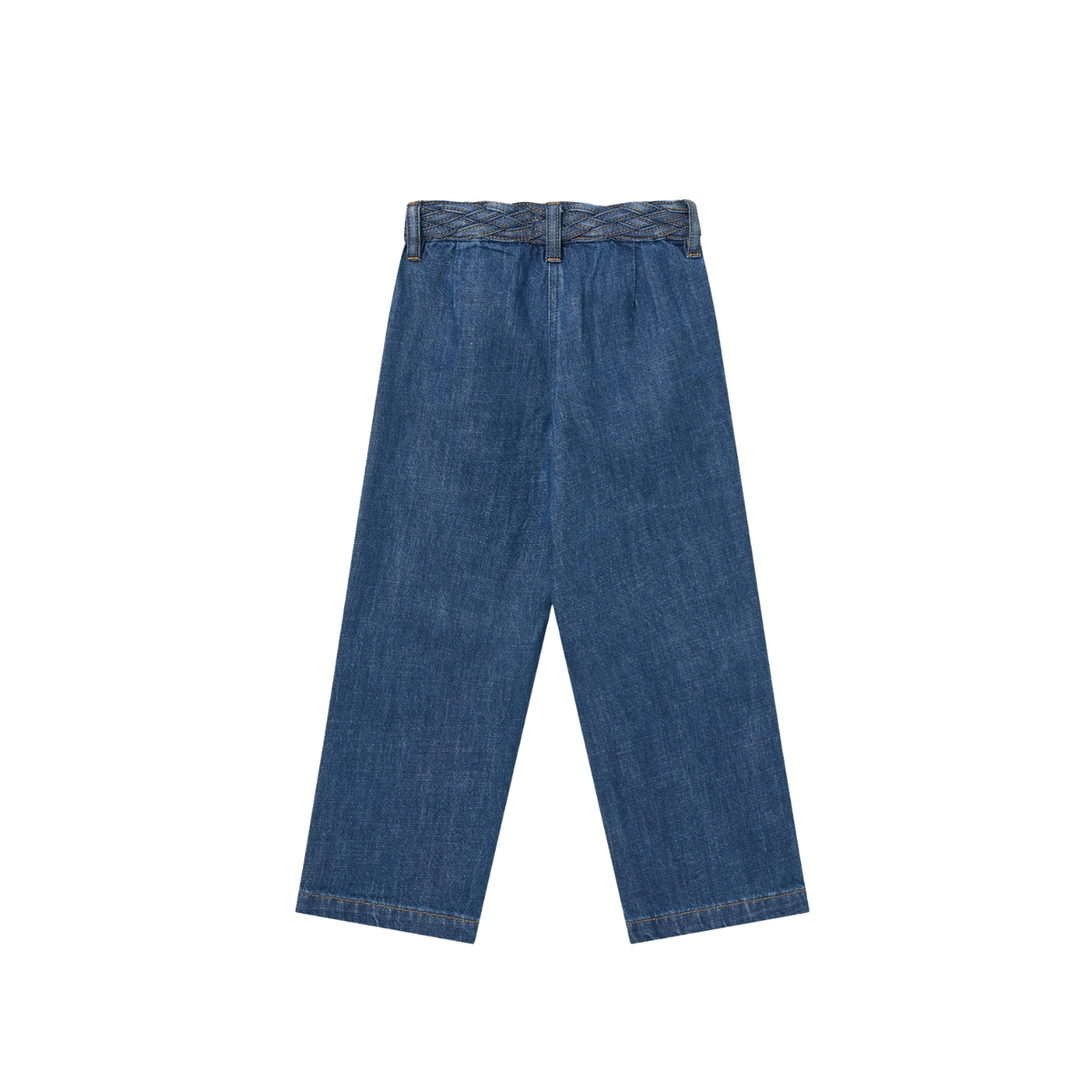 Denim Braid Waist Jeans | Indigo Blue Wash