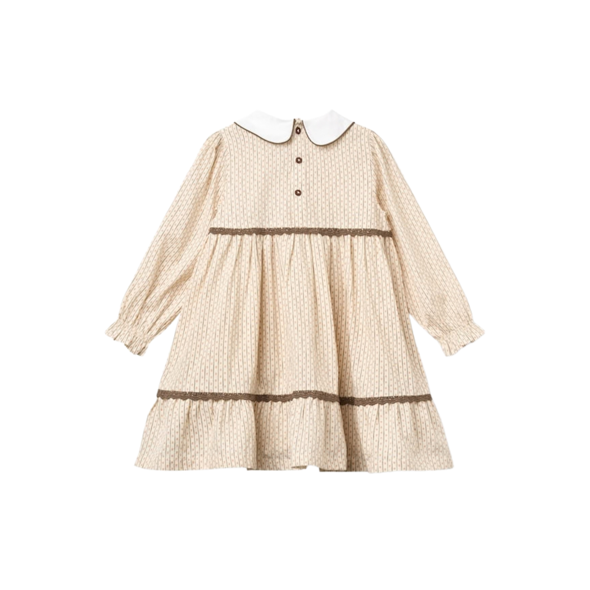 Lace Piping And Poplin Collar Dress | Sand Flower