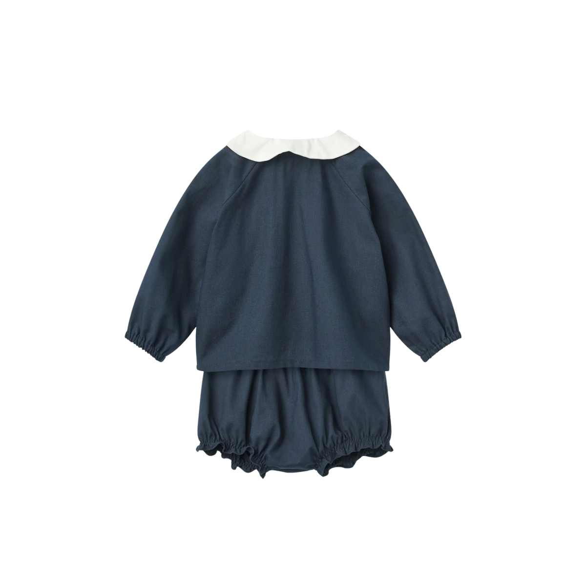 Baby Bloomers & Placket Blouse Set | Navy