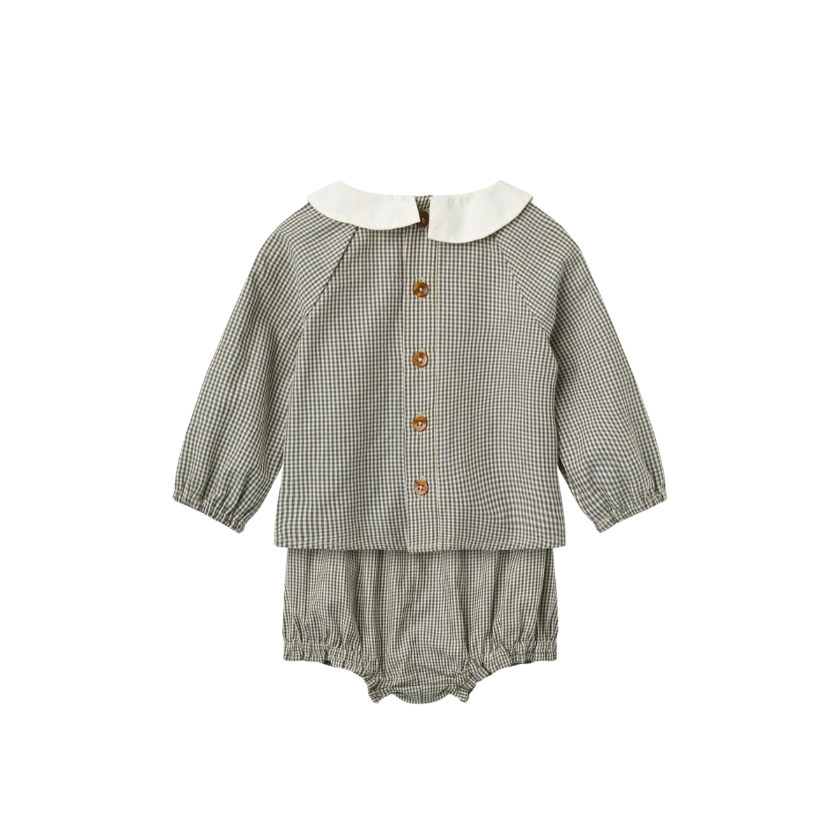 Baby Blouse & Bloomers Set | Brown And Sky Check