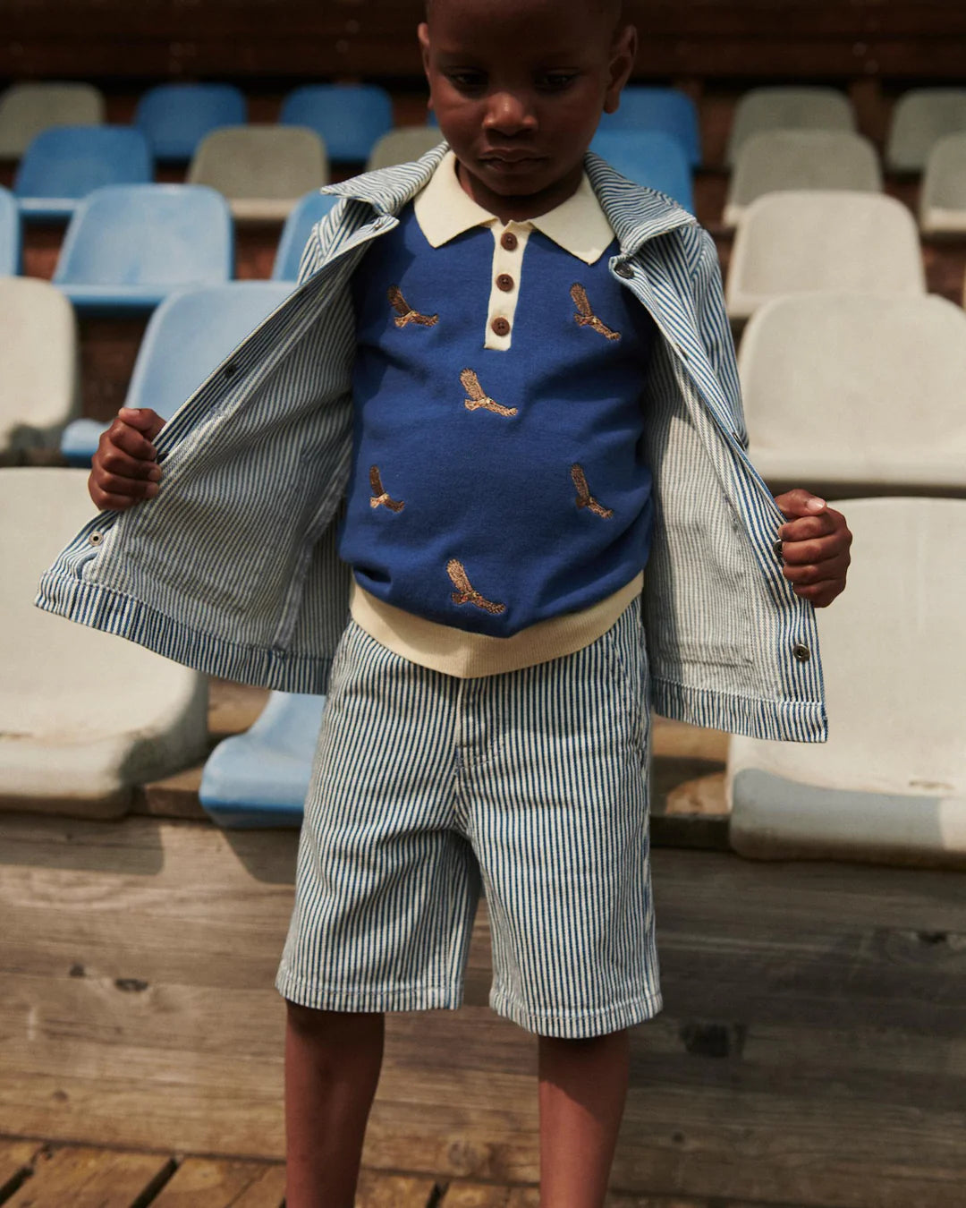 Stripe Twill Shorts | Denim Blue Stripe