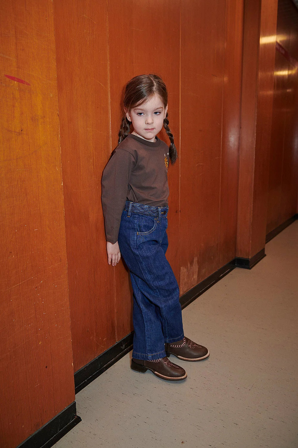 Denim Braid Waist Jeans | Indigo Blue Wash