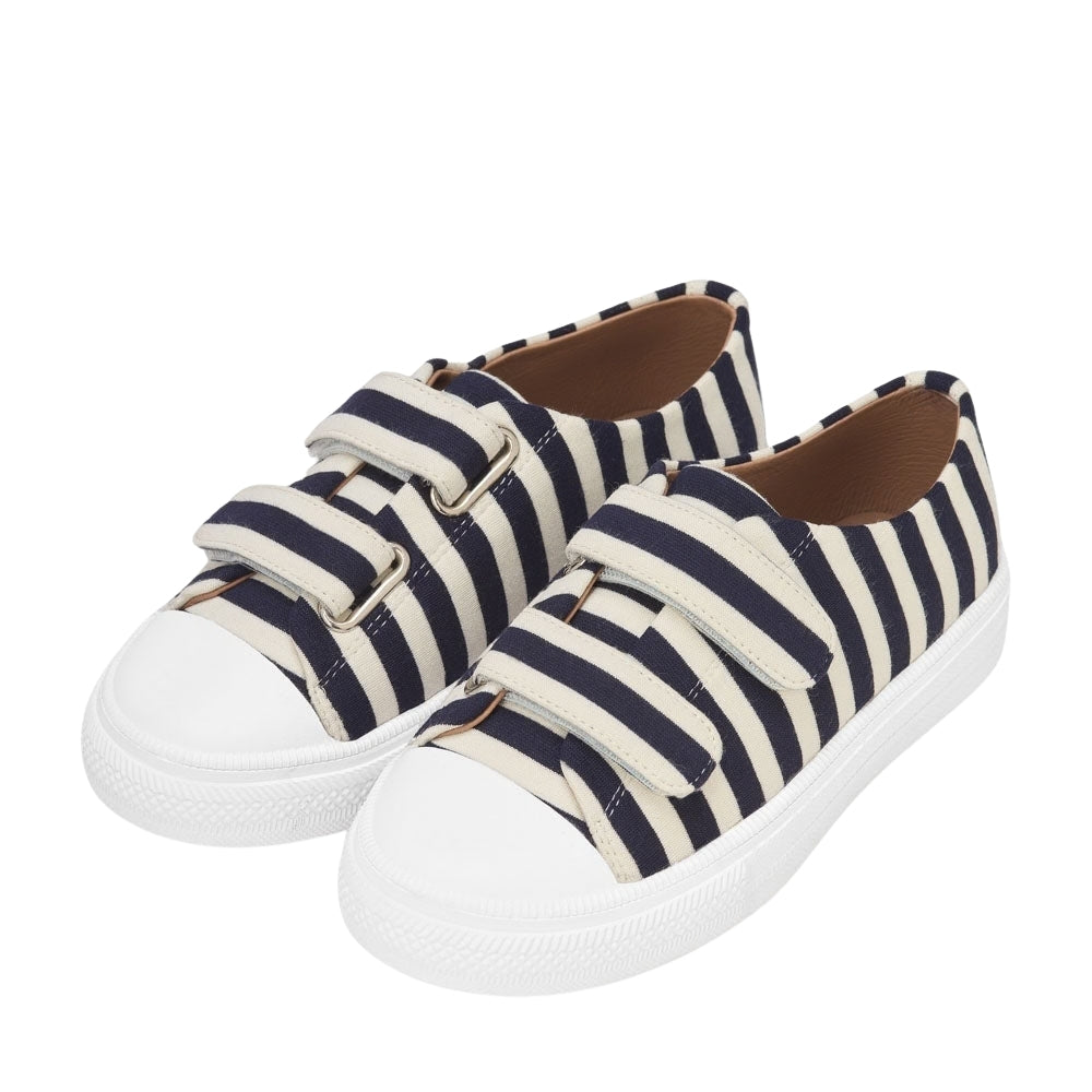 Jessie Striped Sneakers | Navy/White
