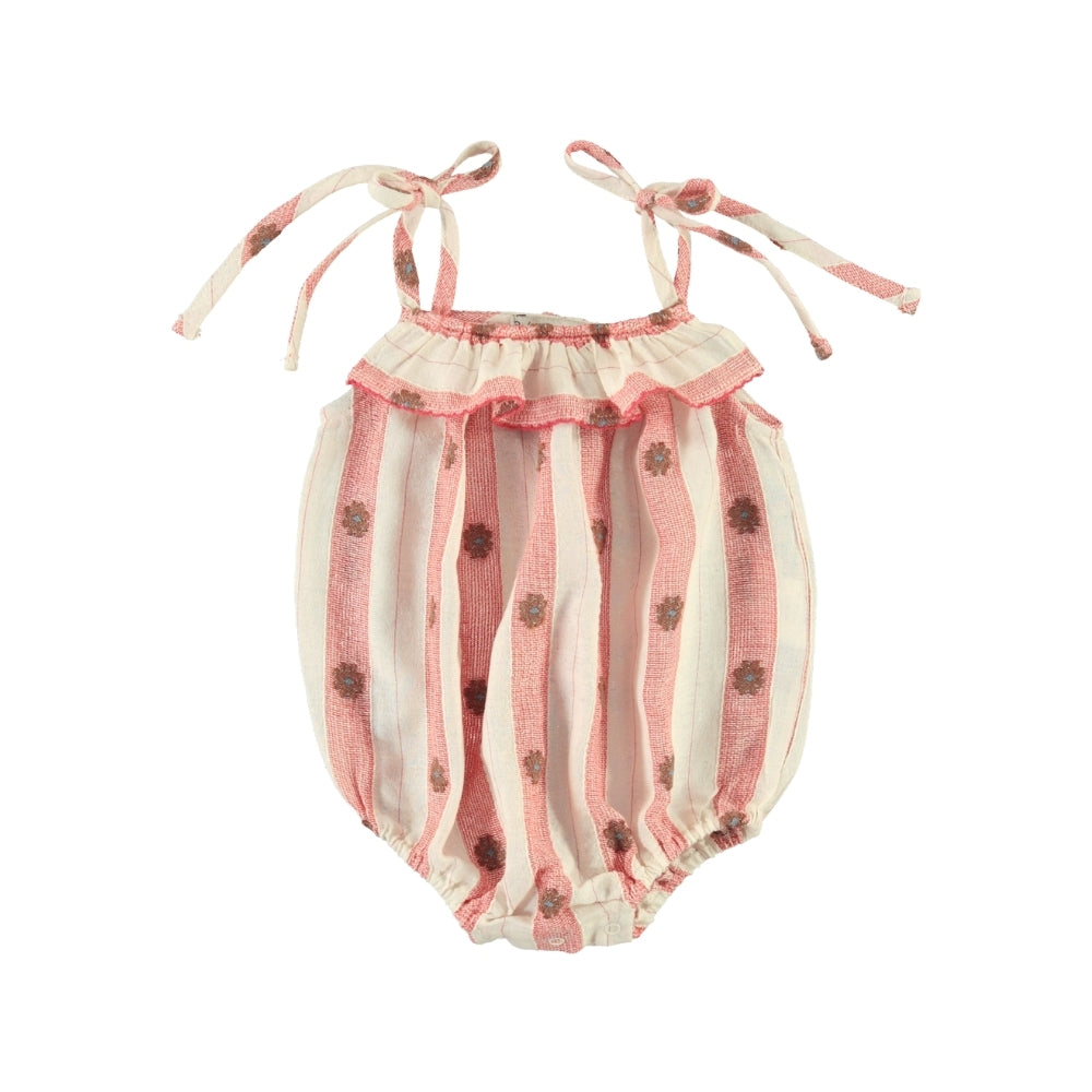 Fleur Romper | Red Petal Stripe