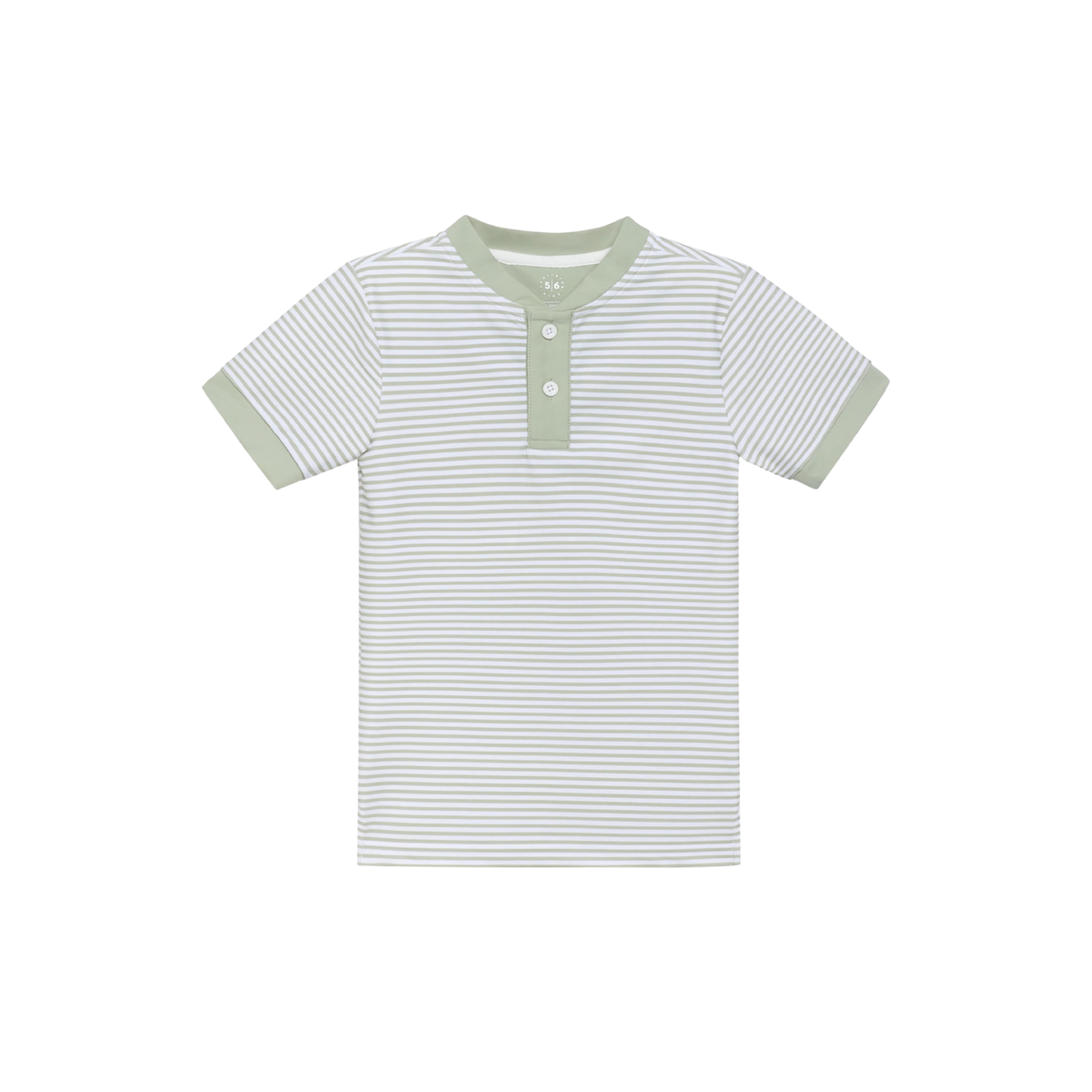 Thin Stripe Blade T-Shirt | Sage / White