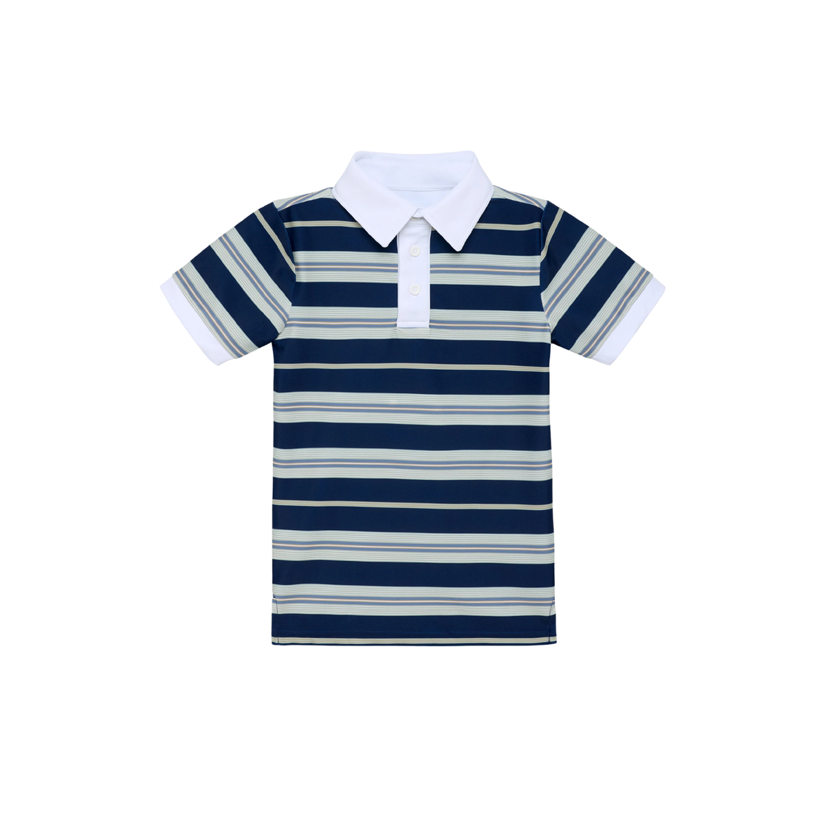 Retro Stripe Polo T-shirt | Navy