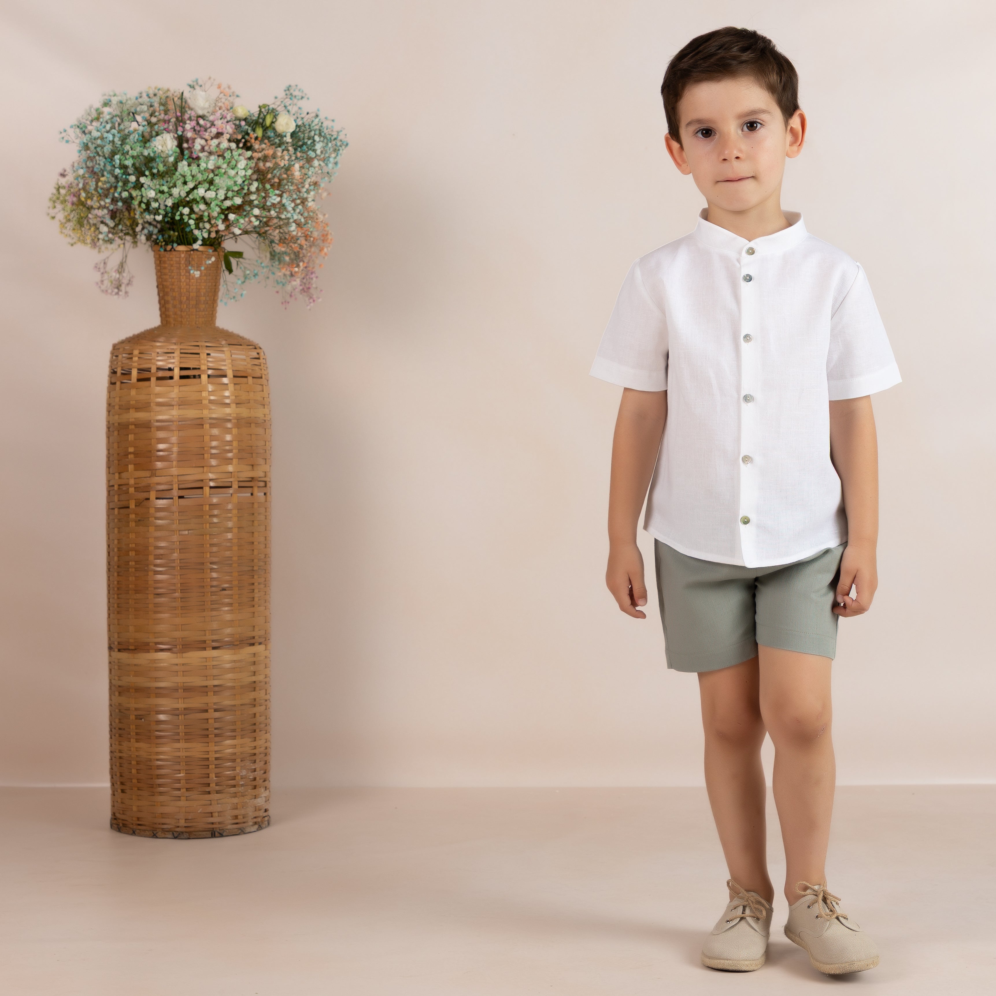 Cotton Shorts Set | Forest Green