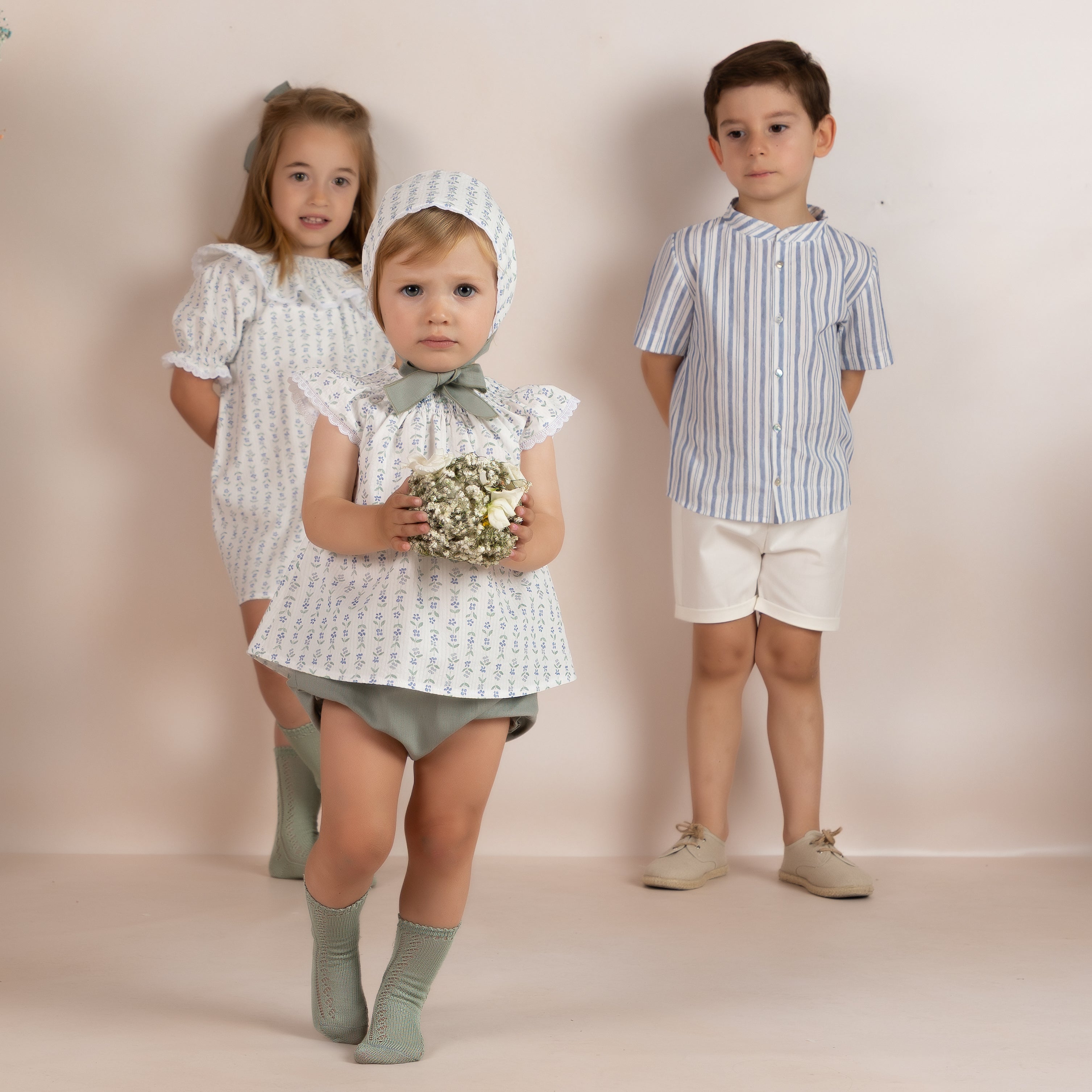 Striped Shorts Set | Blue
