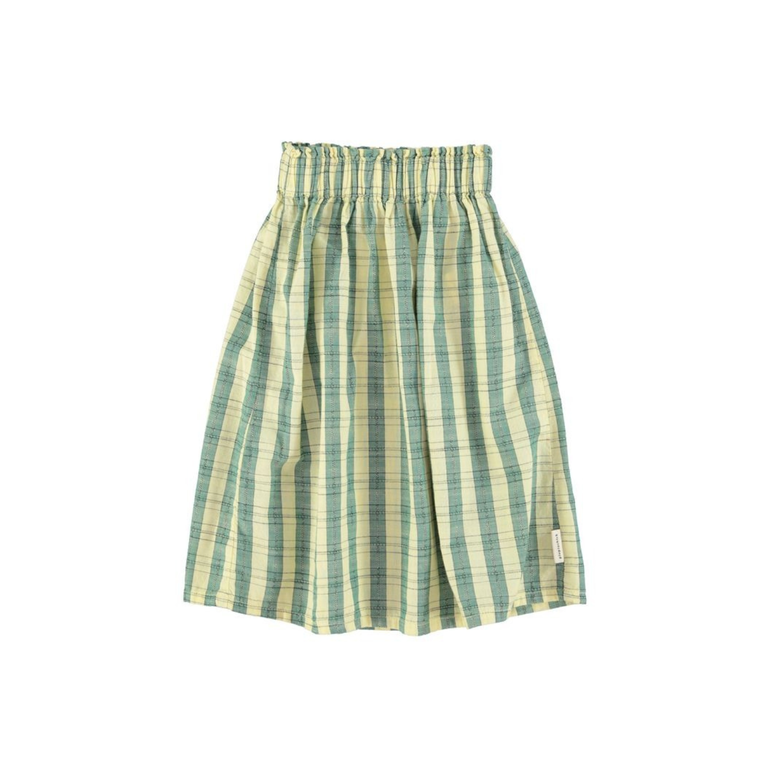 Checkered Long Skirt | Light Yellow