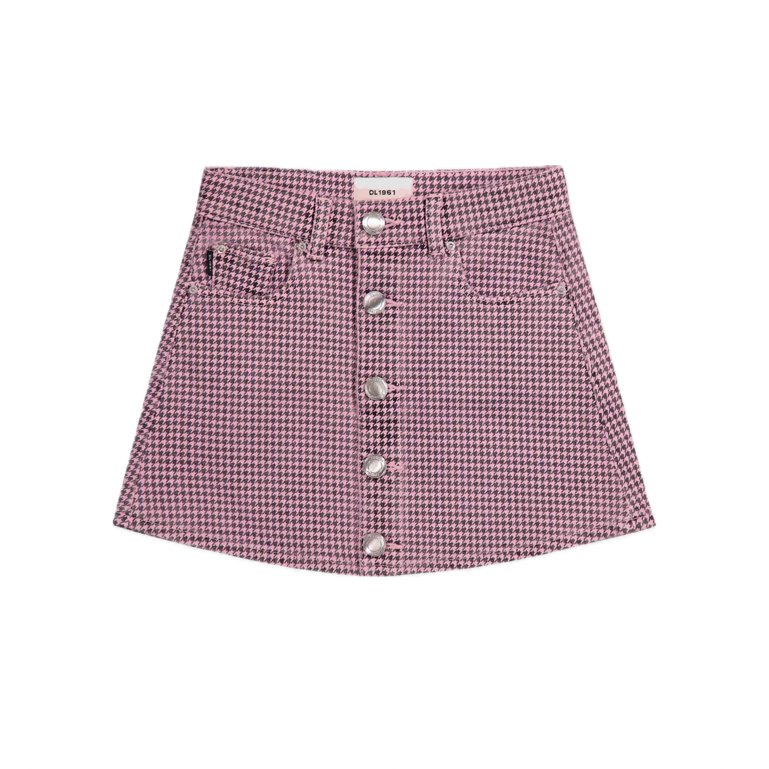 Jenny Mini Skirt | Pink Houndstooth