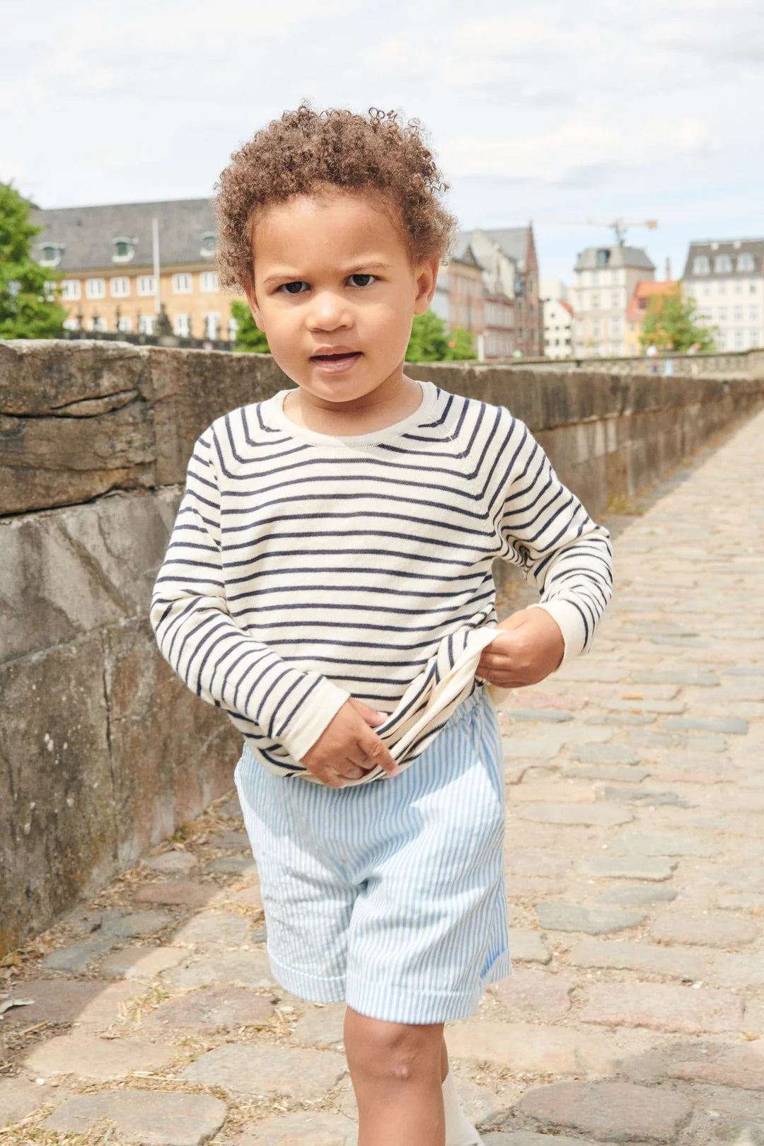 Seersucker Shorts Sporty | Sky Blue
