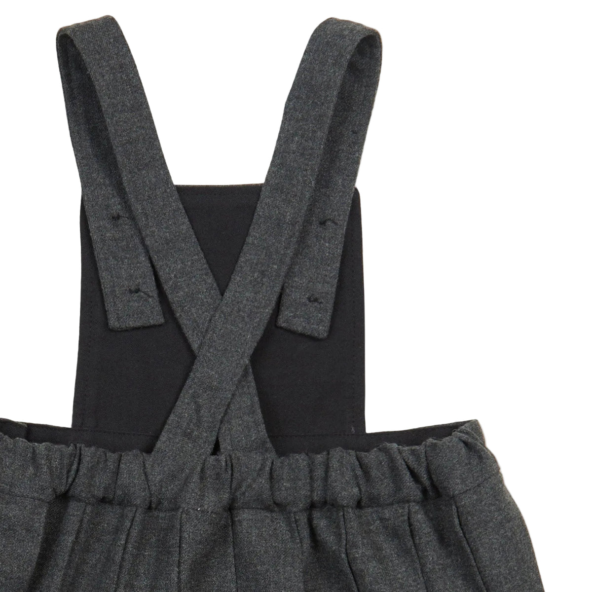 Wool Pleats Oveall Skirt | Charcoal