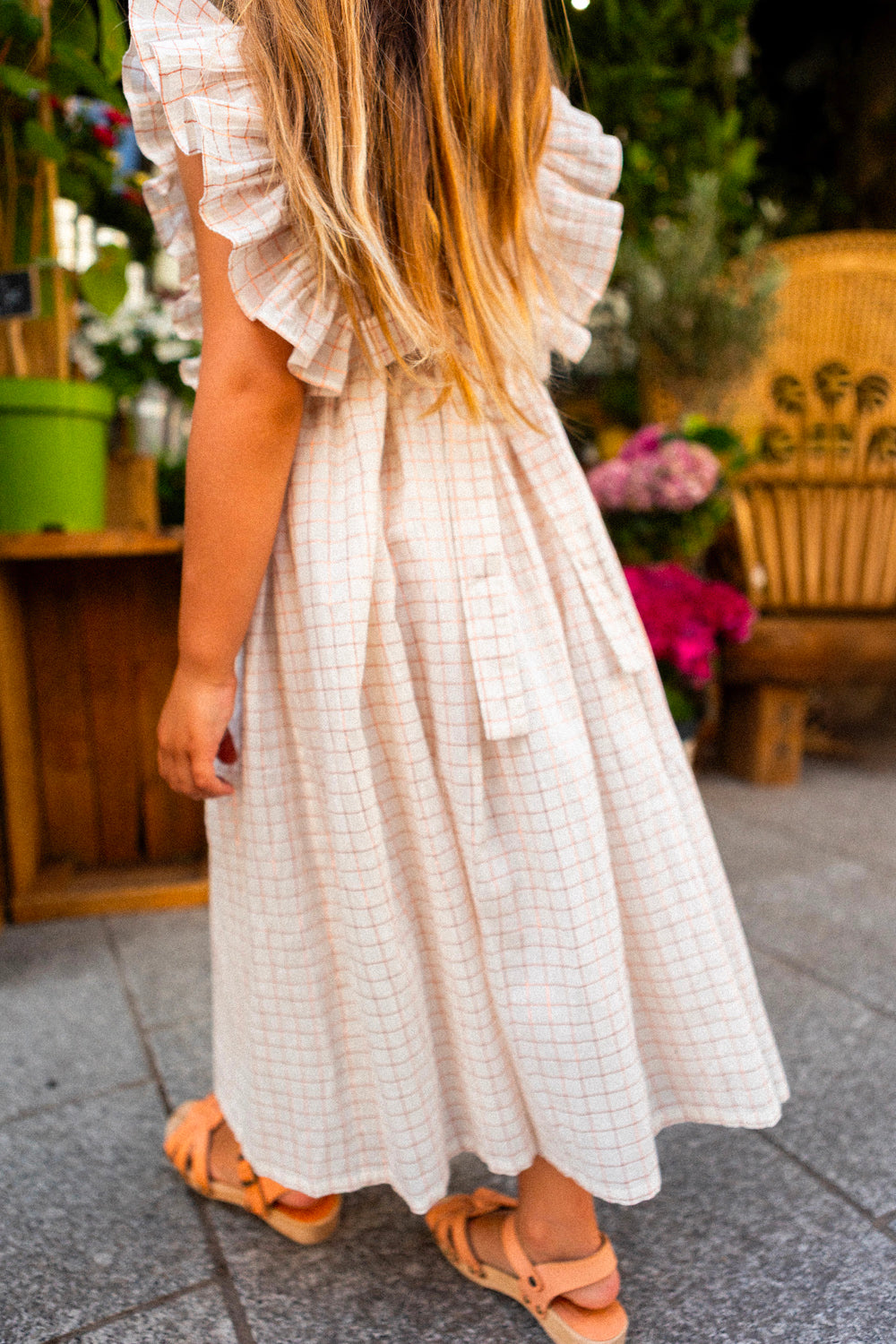 Arlette Check Lurex Dress | Off White