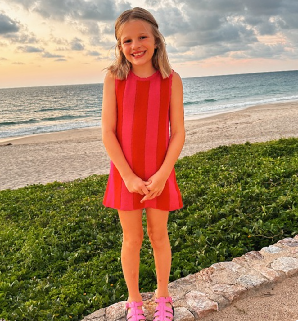 Striped Knit Mini Dress | Hot Pink