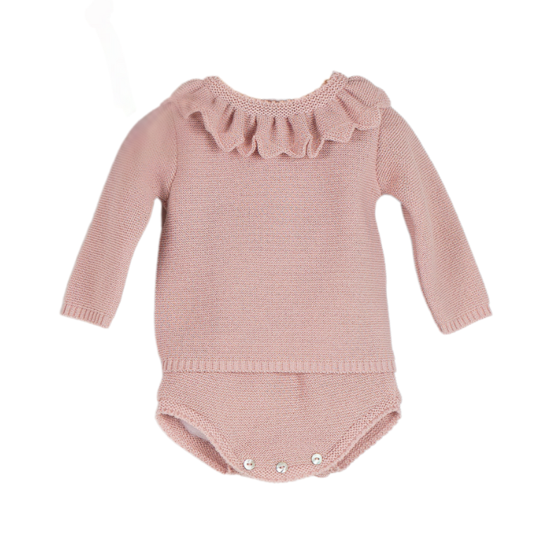 Baby Girls Pink Knit Shorts Set