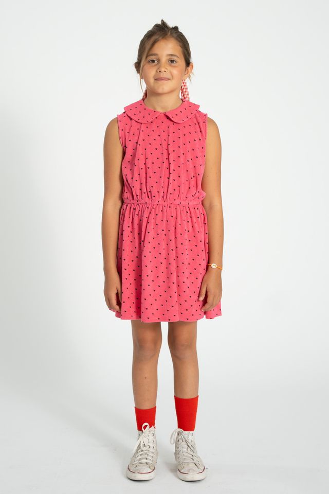 Heart Print Short Dress | Pink/Black