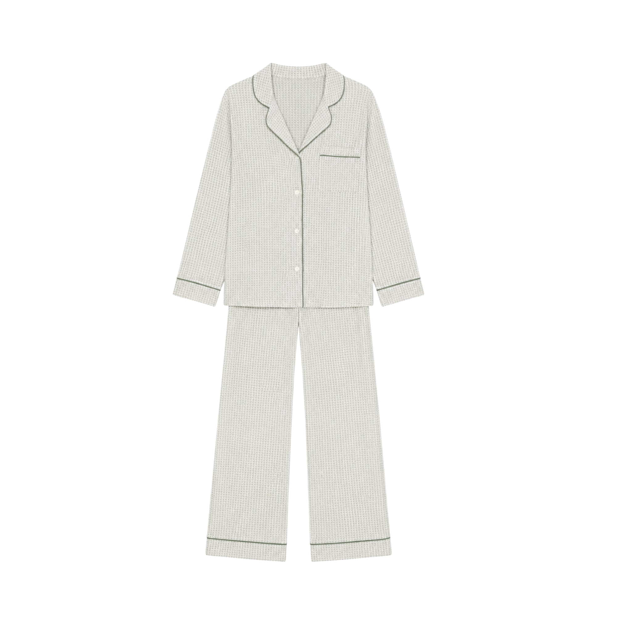 Womens Gisele Long PJ Set | Geo Mod Desert Sage
