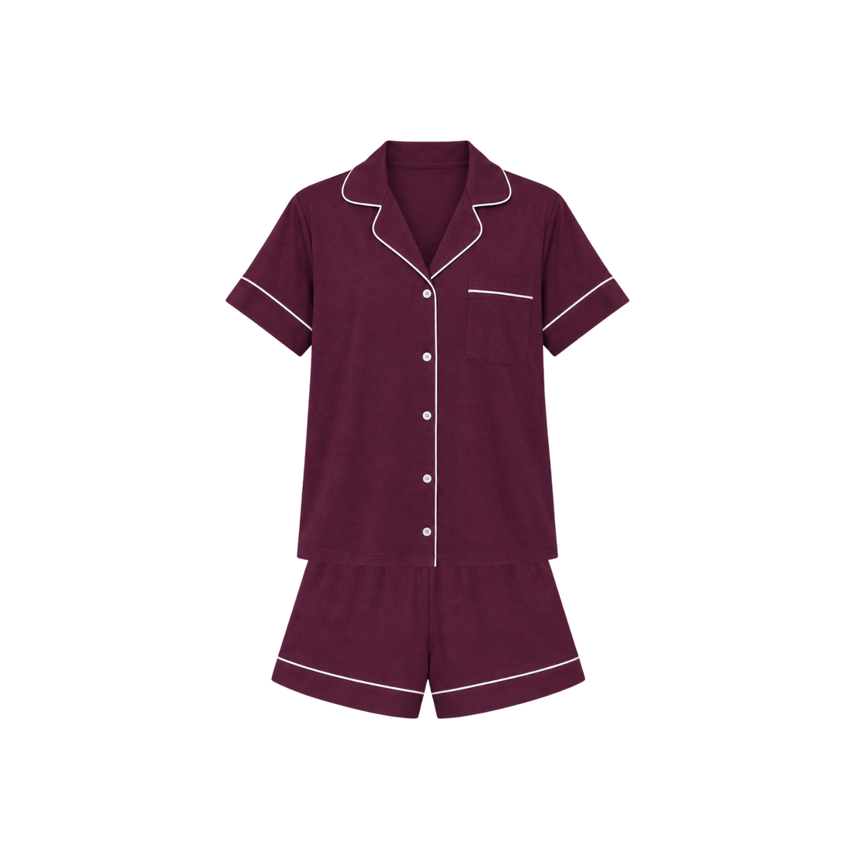 Womens Gisele Shortie Short PJ Set | Wildberry Ivory