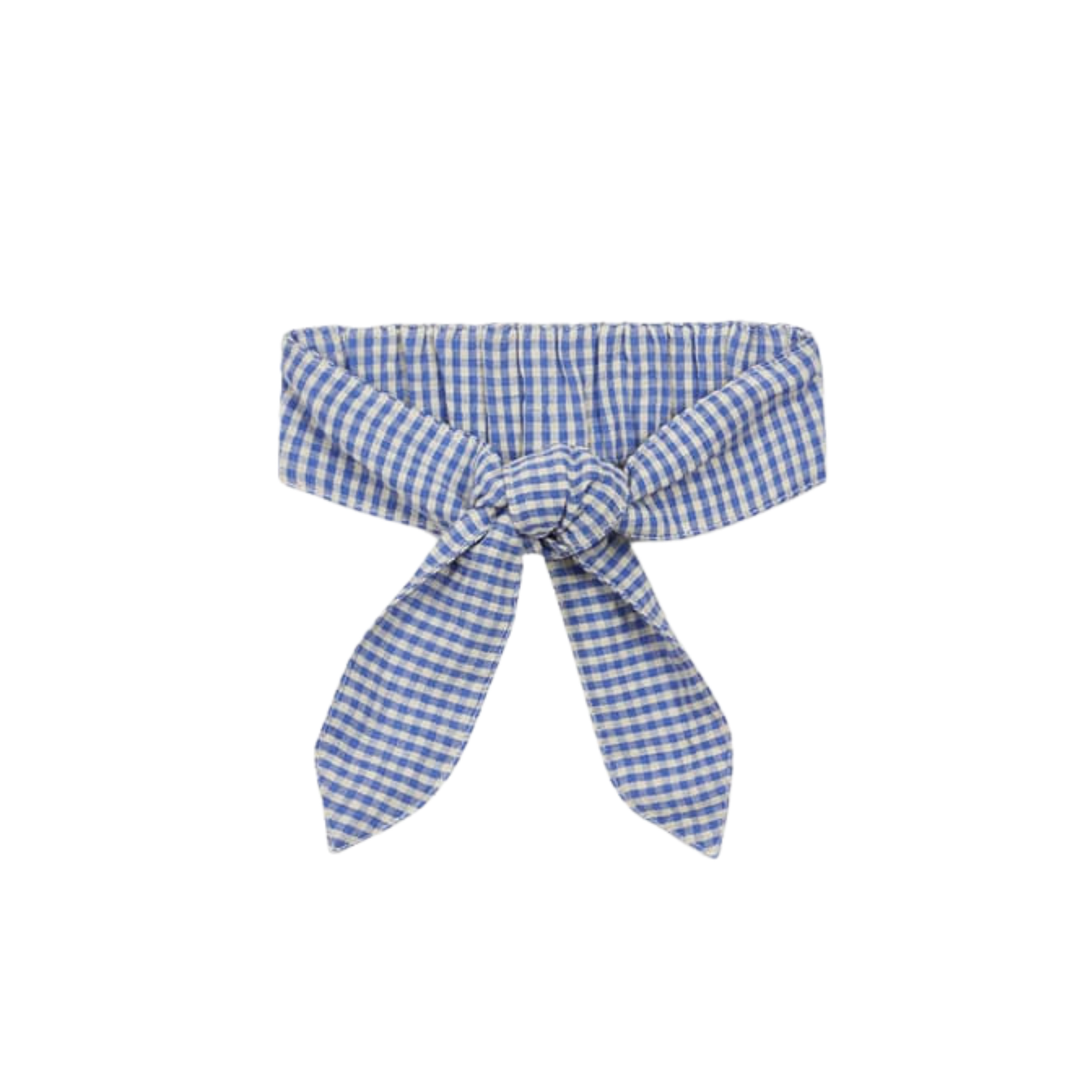 Gingham Bow Headband | Cobalt