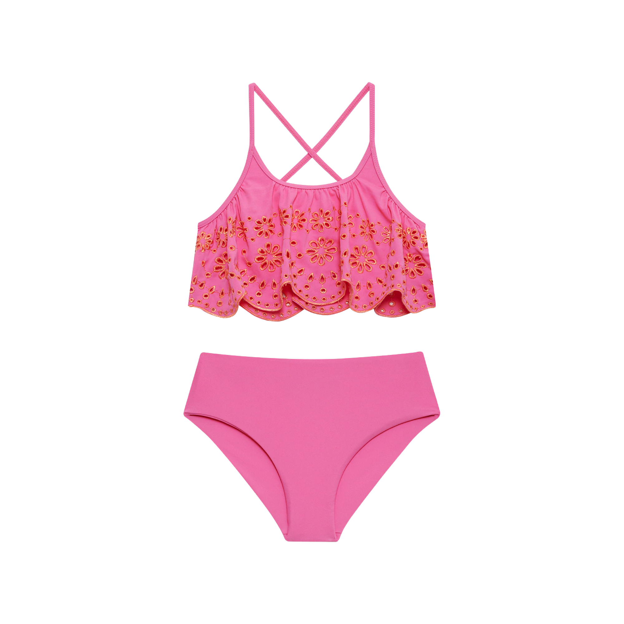 Little Tanvi & Janie Set | Strawberry Eyelet