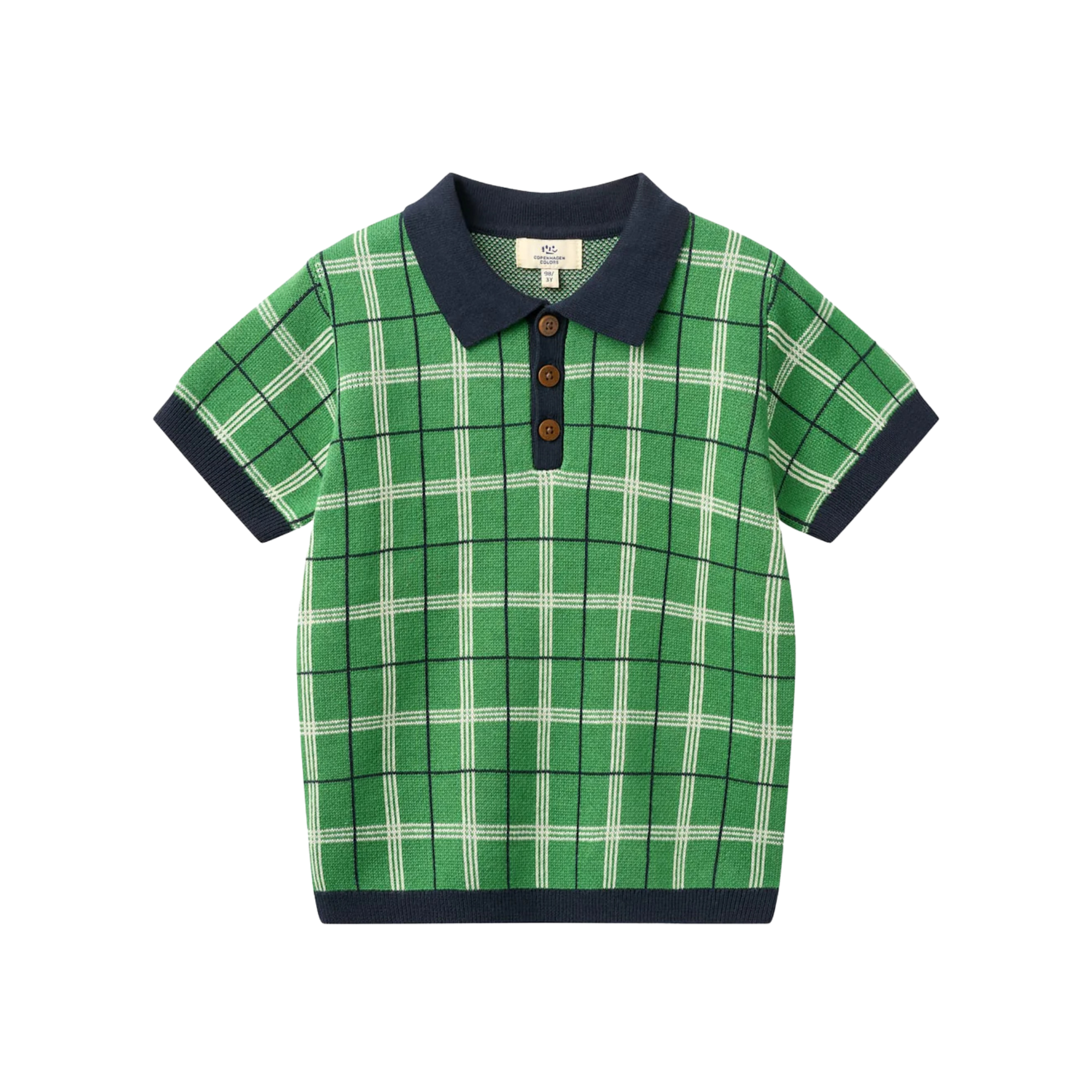 Knitted Checkered Polo | Green
