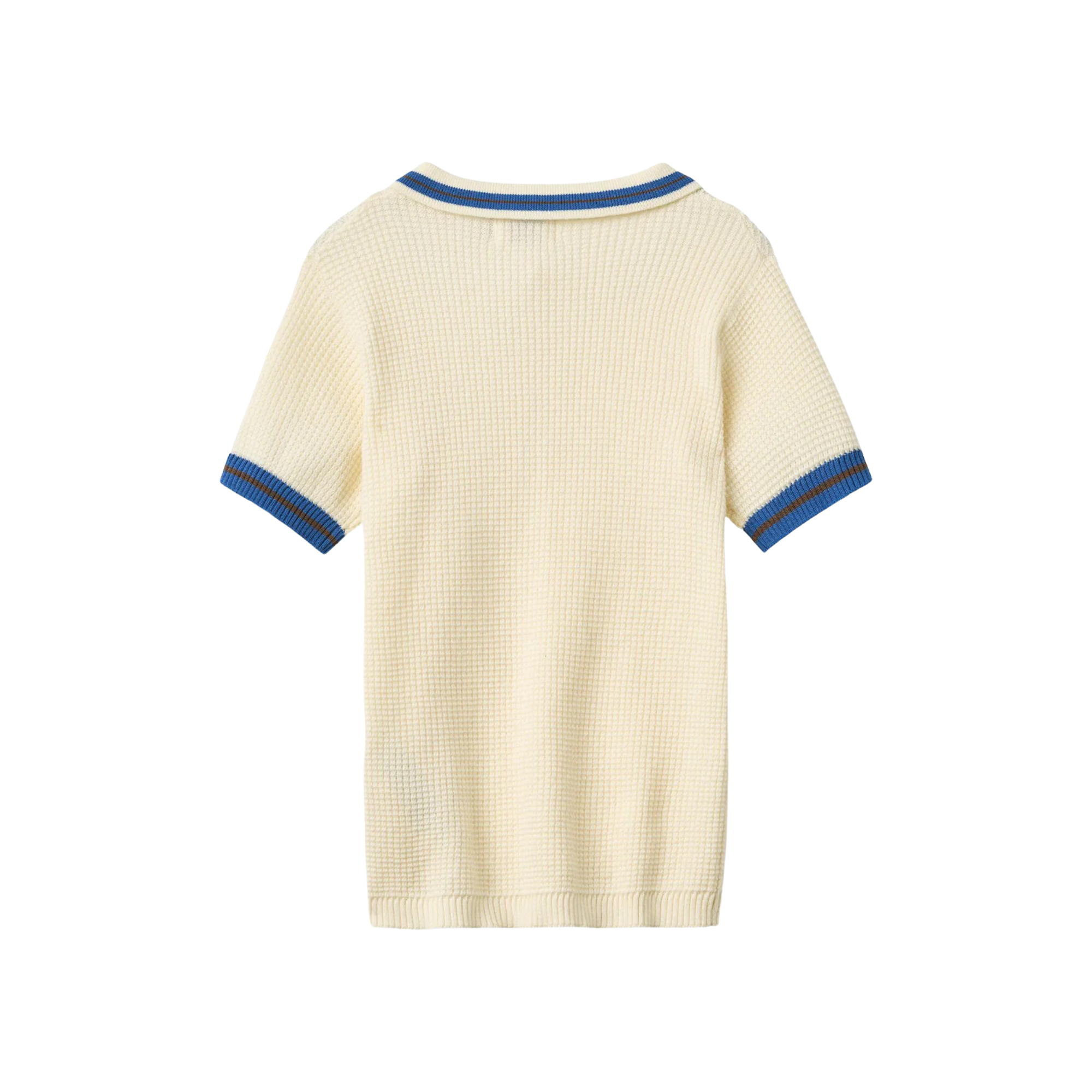 Knitted Pattern Polo | Cream