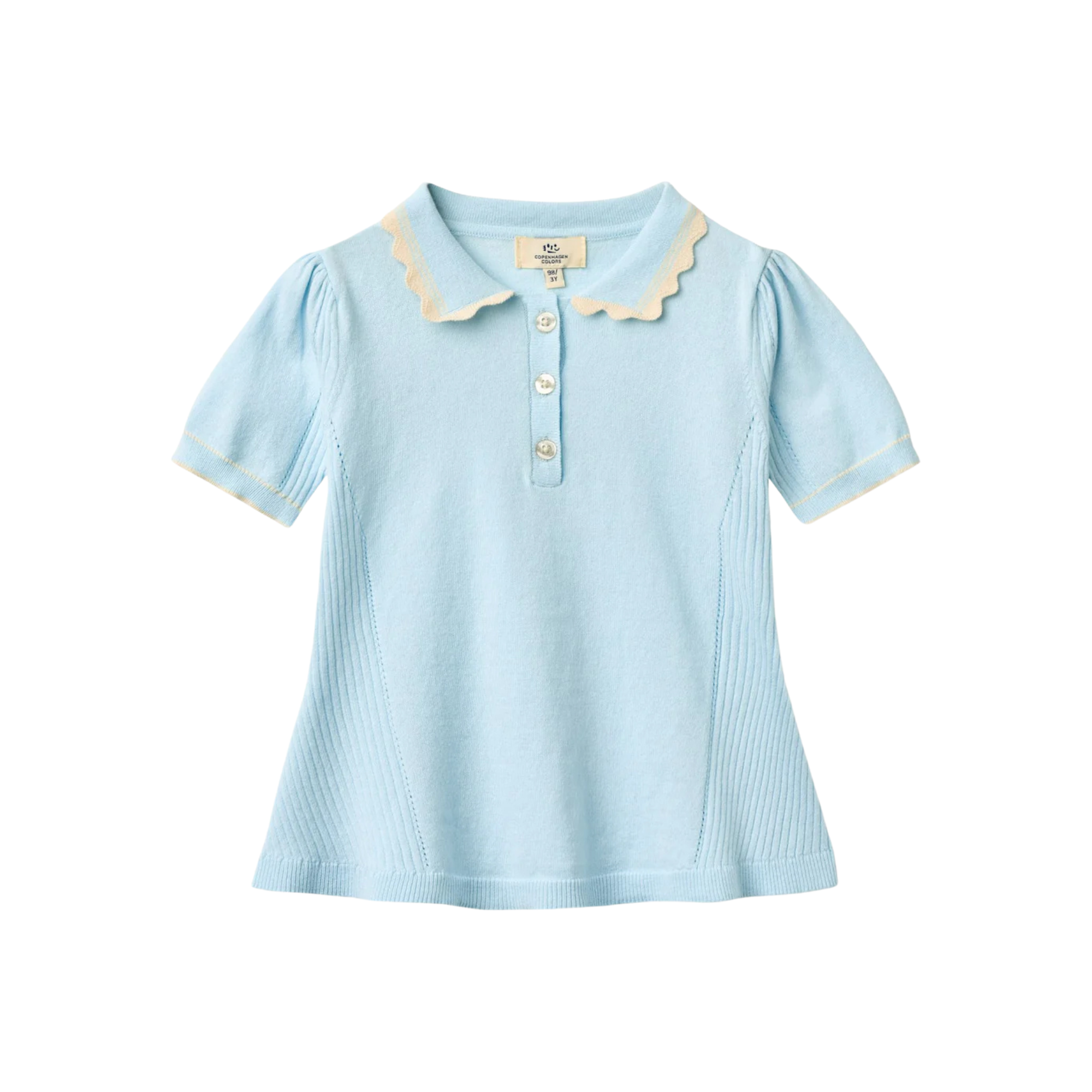 Knitted Peplum Blouse | Ice Blue