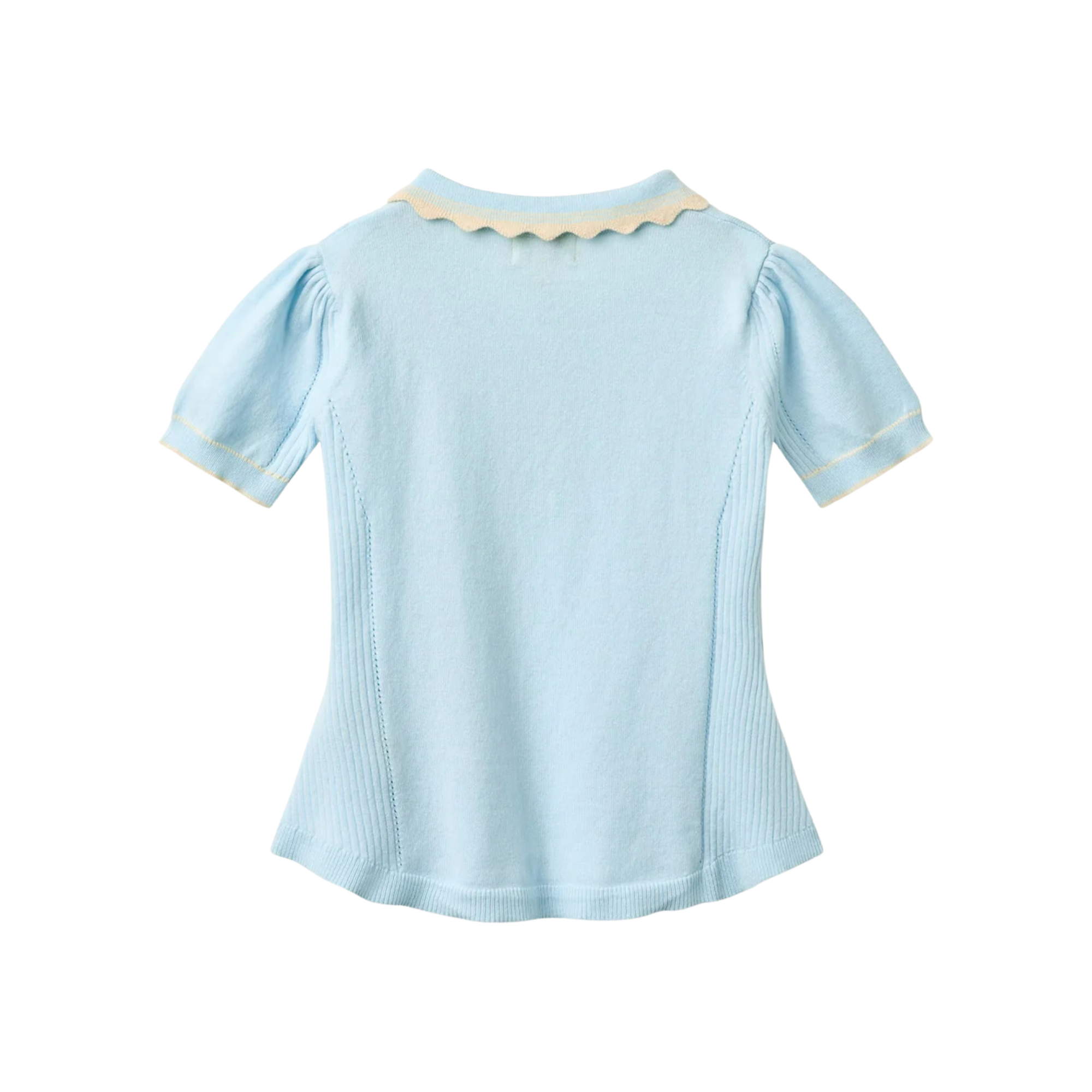 Knitted Peplum Blouse | Ice Blue