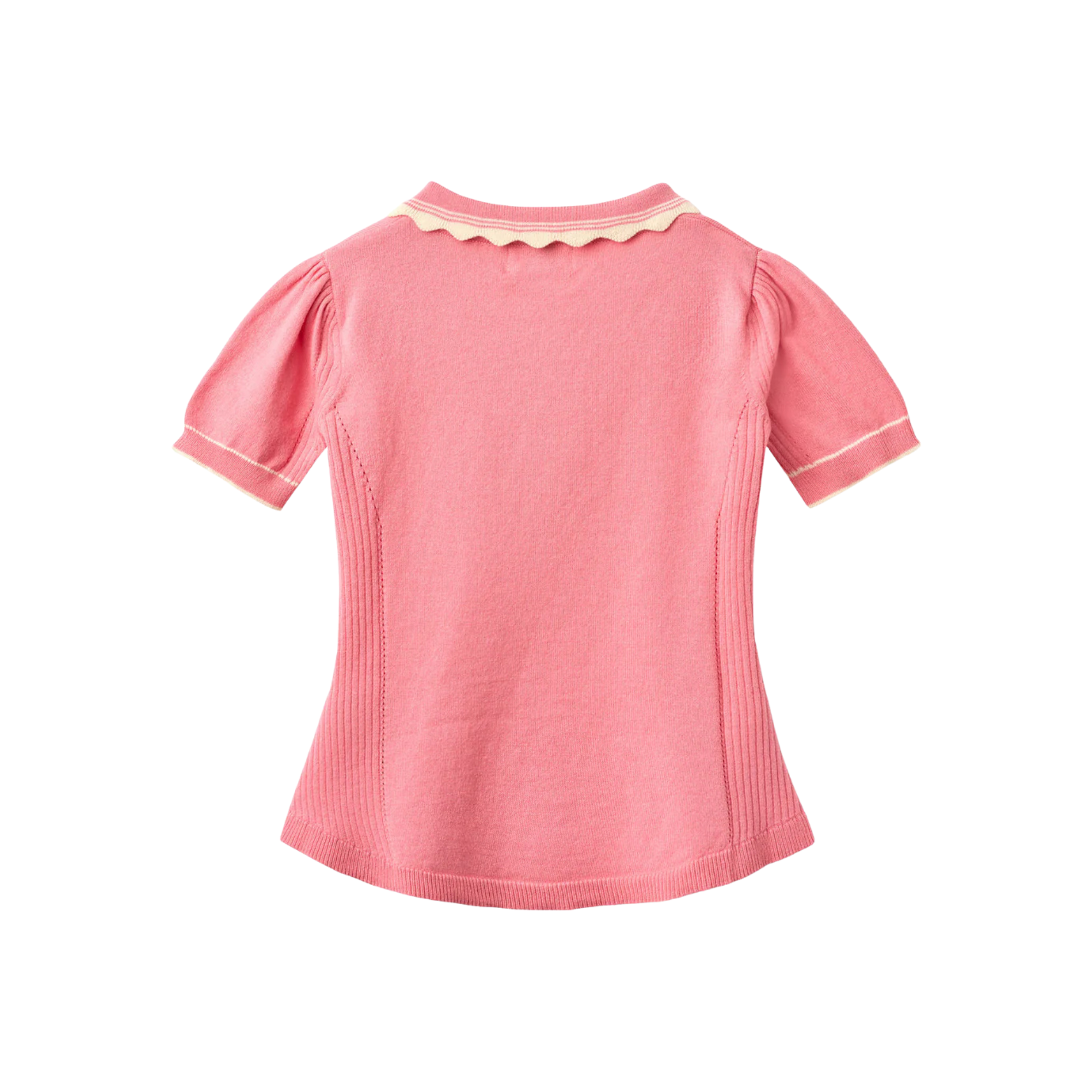 Knitted Peplum Blouse | Pink